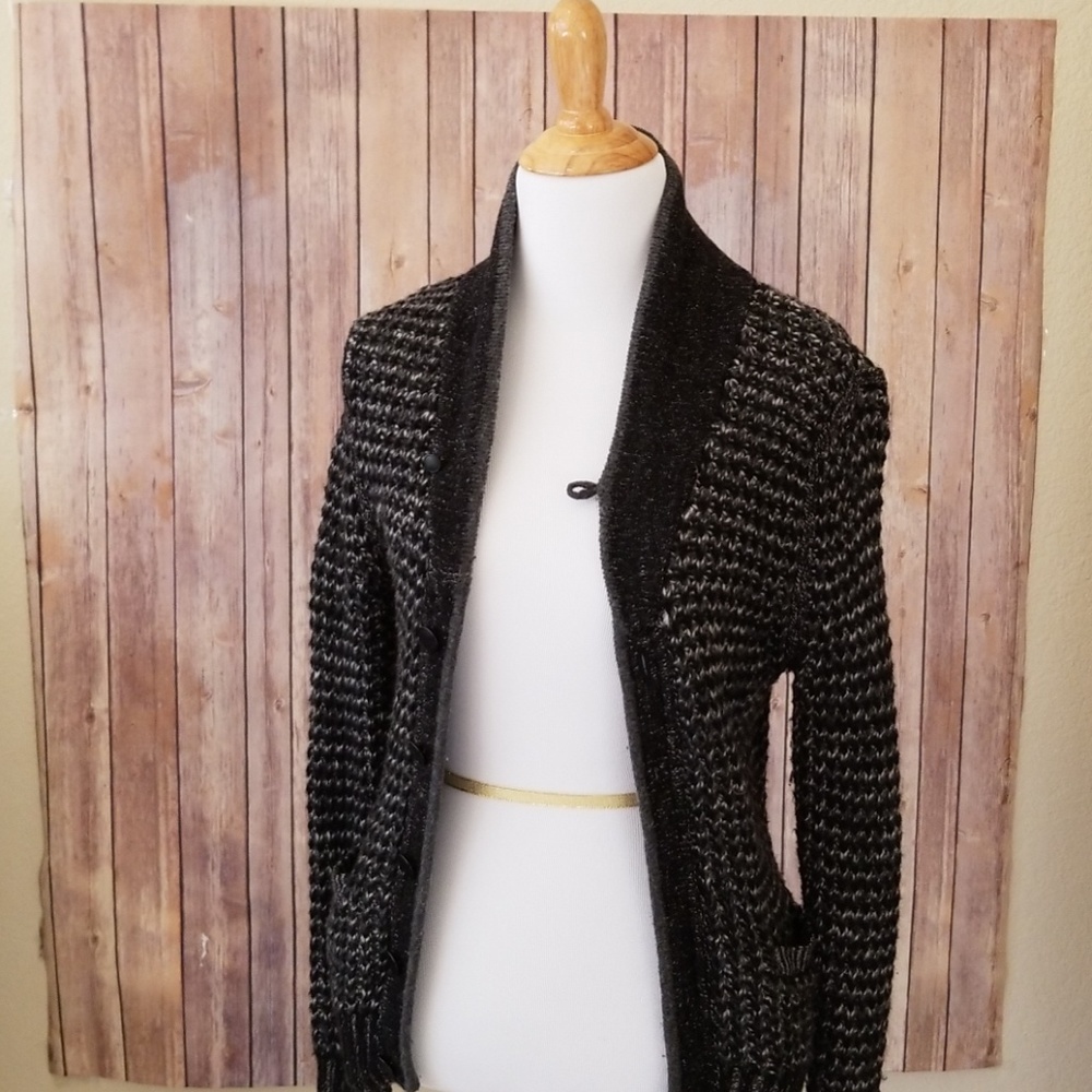 Black and grey sweater cardigan